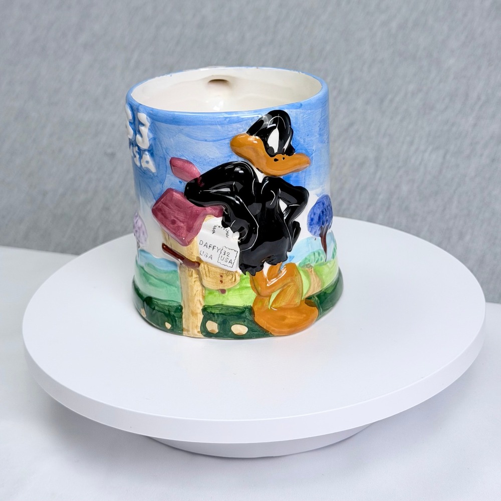 Vintage 1999 Gibson Looney Tunes Daffy Duck 3D Mailbox Ceramic Coffee Mug M125
